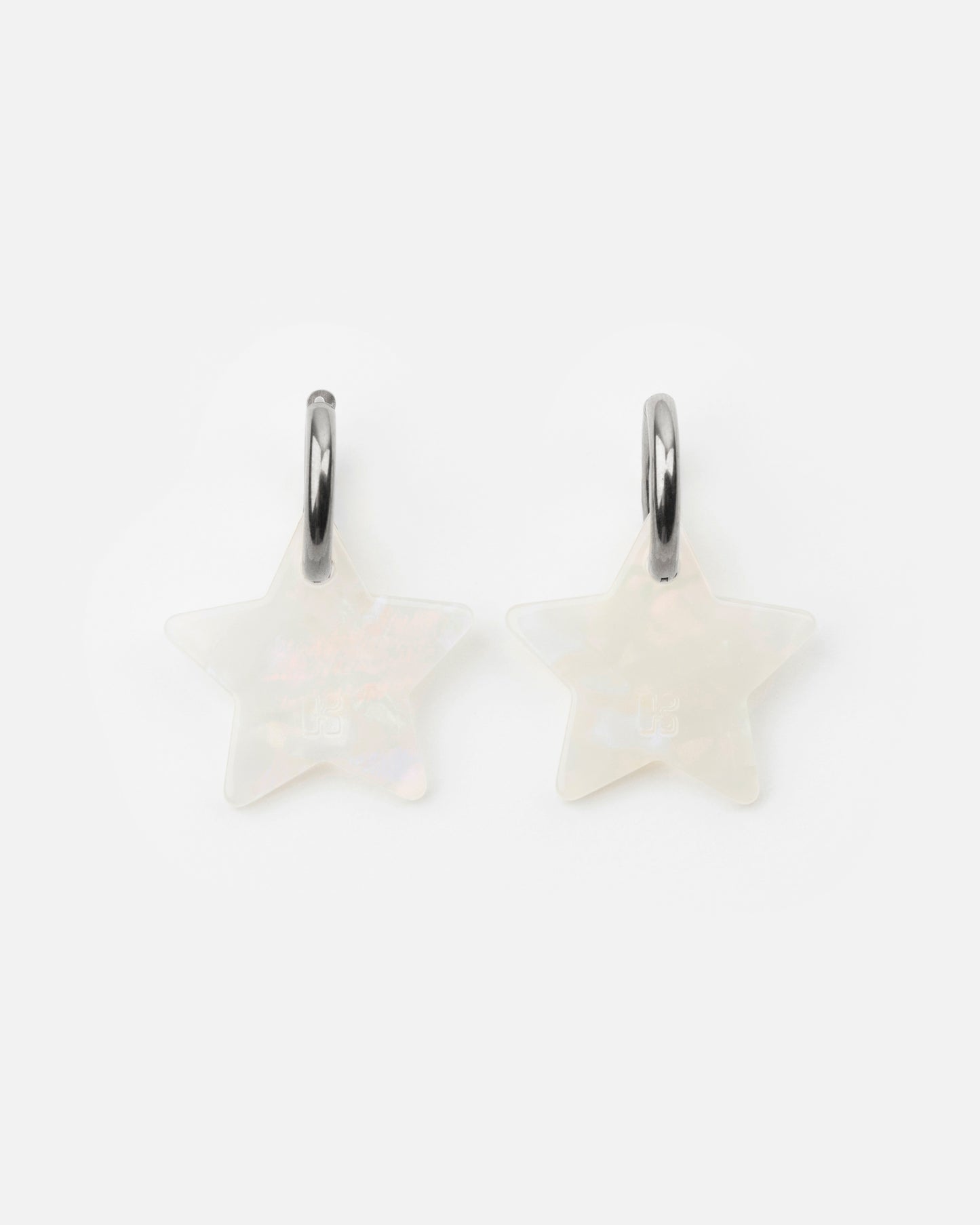Boucles d'oreilles ÉTOILE - Irisé Blanc -