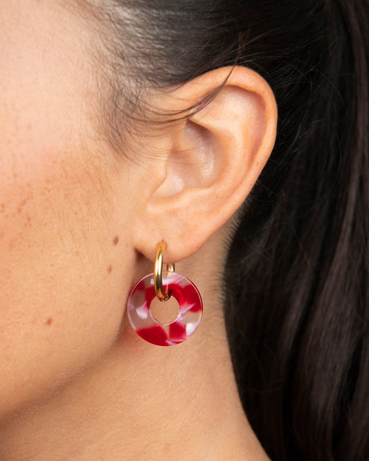 Boucles d'oreilles DONUTS - Rouge -