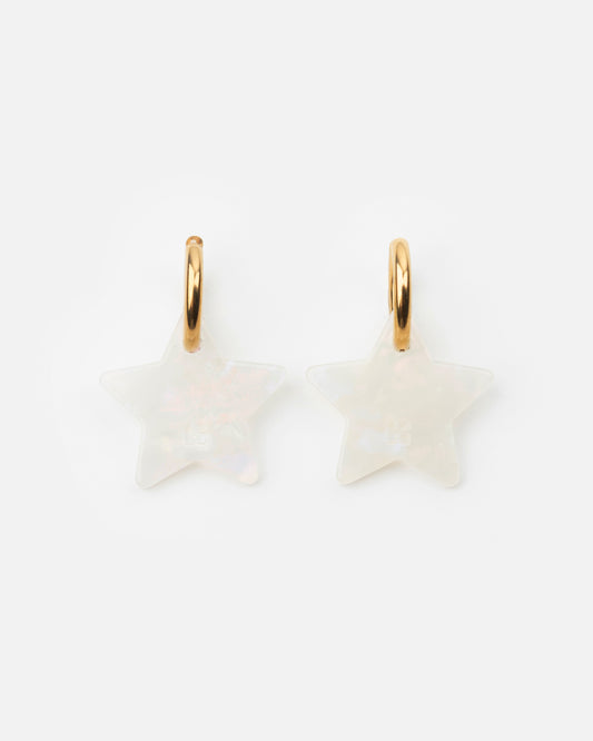Boucles d'oreilles ÉTOILE - Irisé Blanc -
