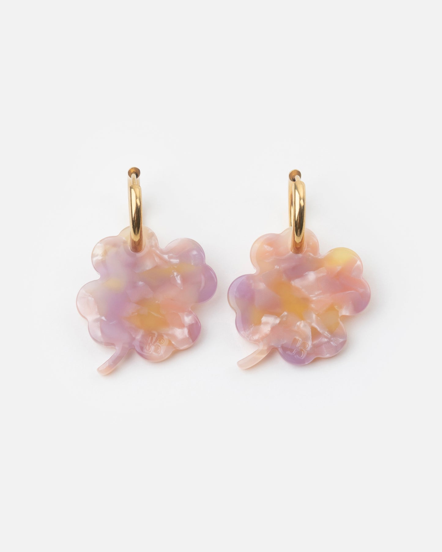 Boucles d'oreilles TRÈFLE - Rose Orangé -