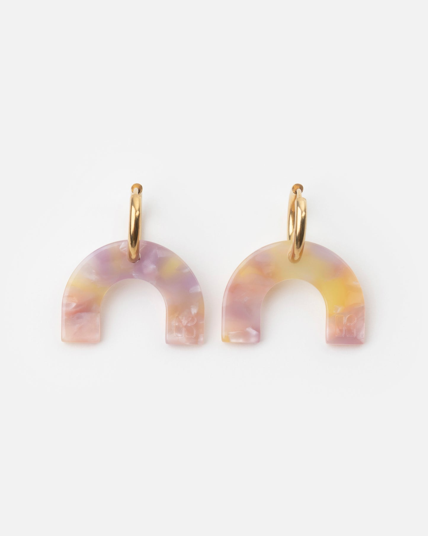 Boucles d'oreilles ARC EN CIEL - Rose Orangé -