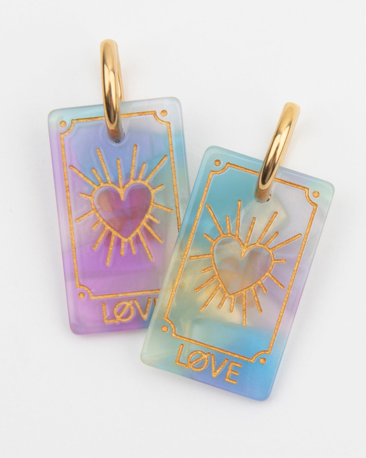Boucles d'oreilles CARTE DE TAROT - Sirène -