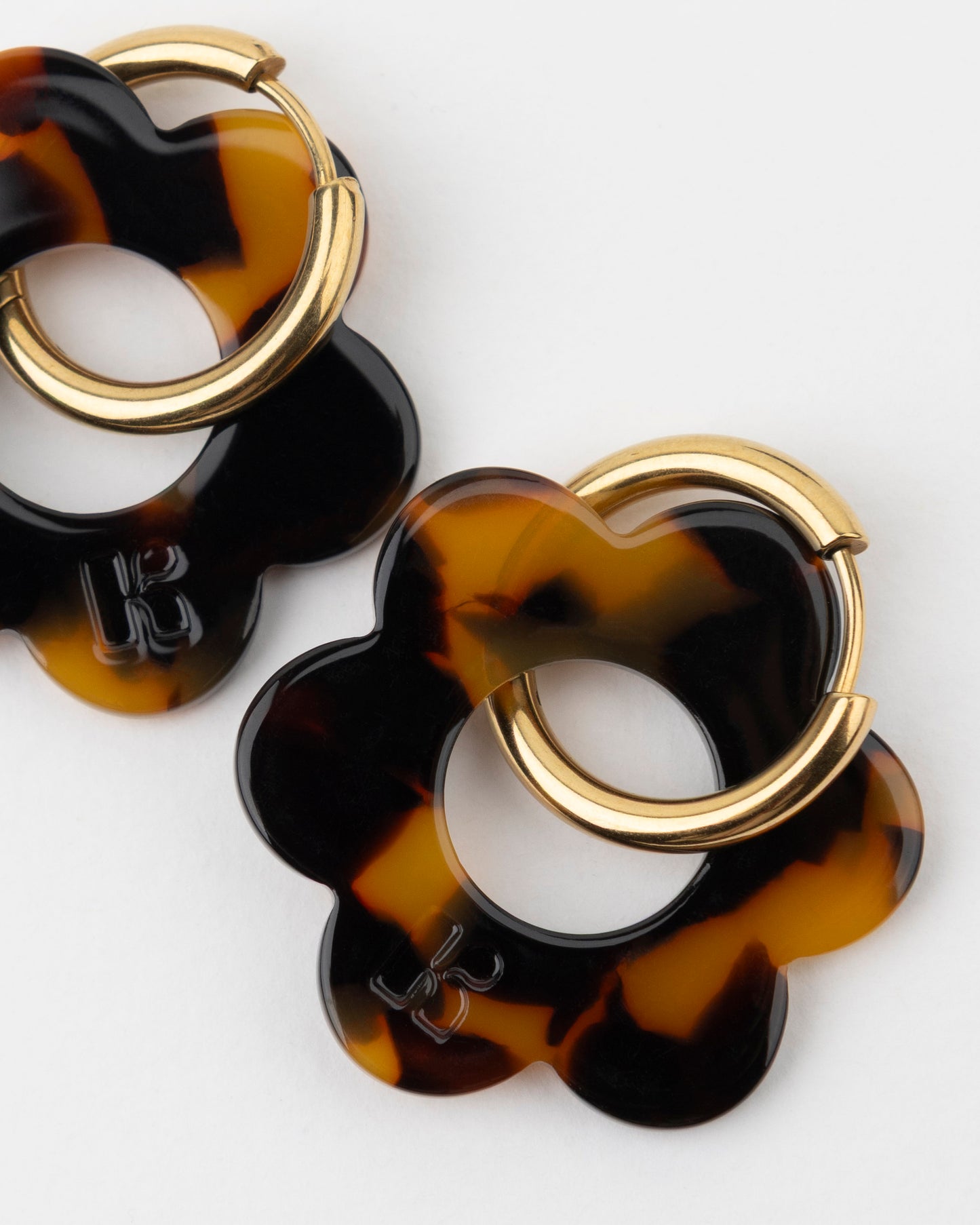 Boucles d'oreilles MAXI FLEURETTE - Écaille -