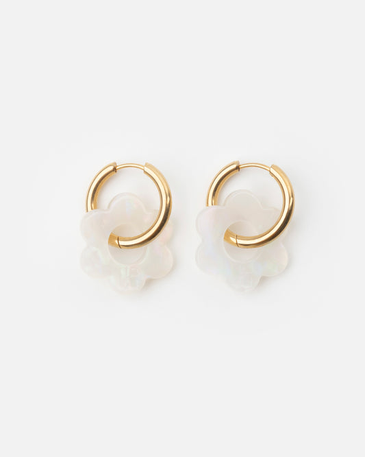 Boucles d'oreilles BABY FLEURETTE - Irisé Blanc -