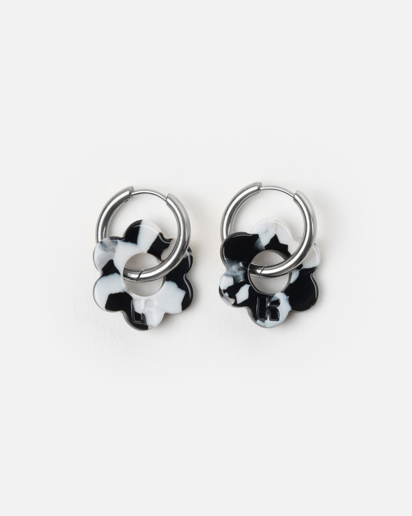 Boucles d'oreilles BABY FLEURETTE - Noir et Blanc -