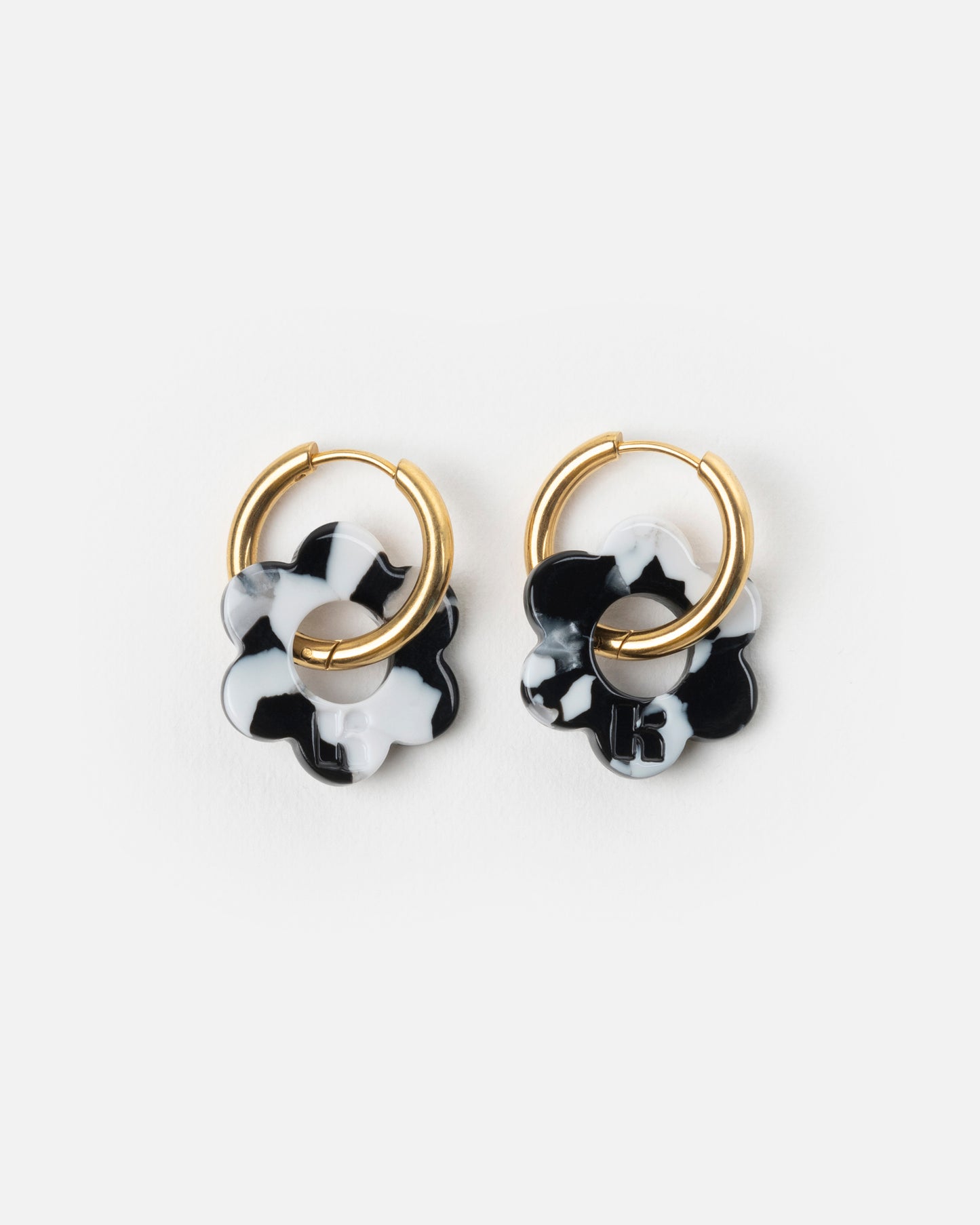 Boucles d'oreilles BABY FLEURETTE - Noir et Blanc -
