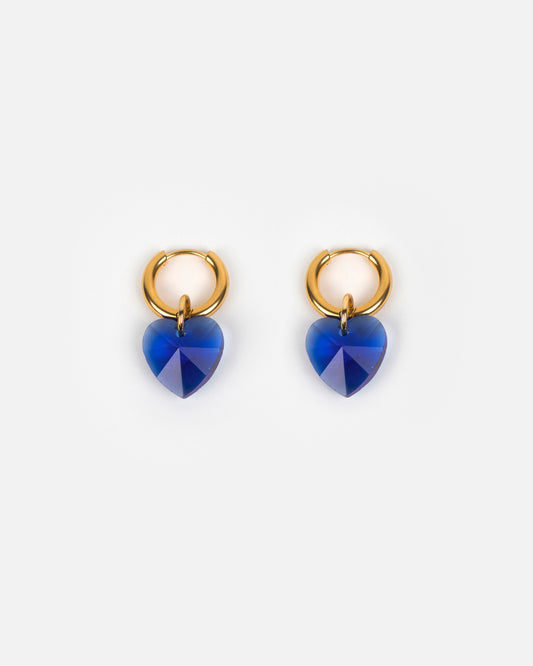 Boucles d'oreilles HEART ATTACK - BLEU -