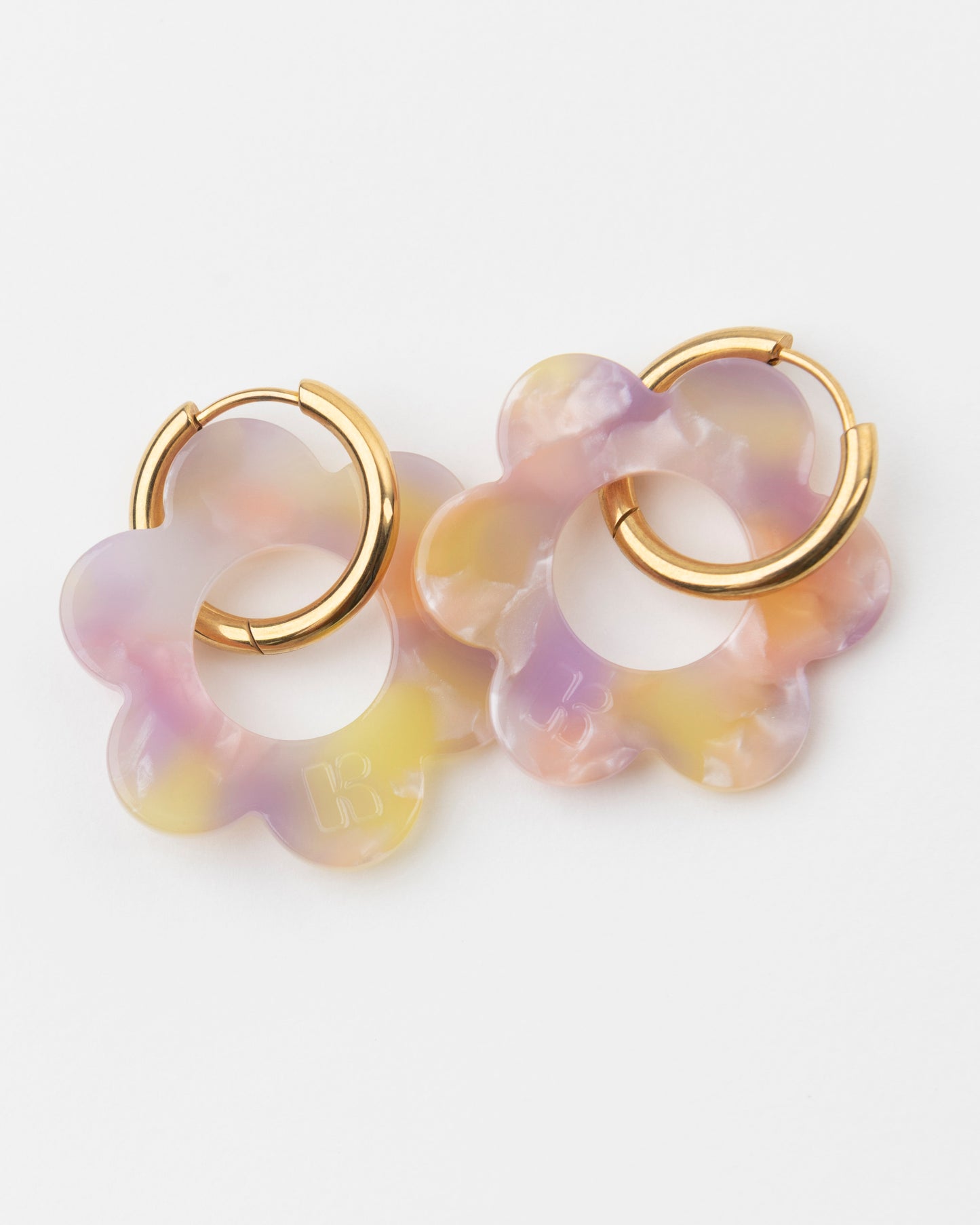 Boucles d'oreilles MAXI FLEURETTE - Rose Orangé -