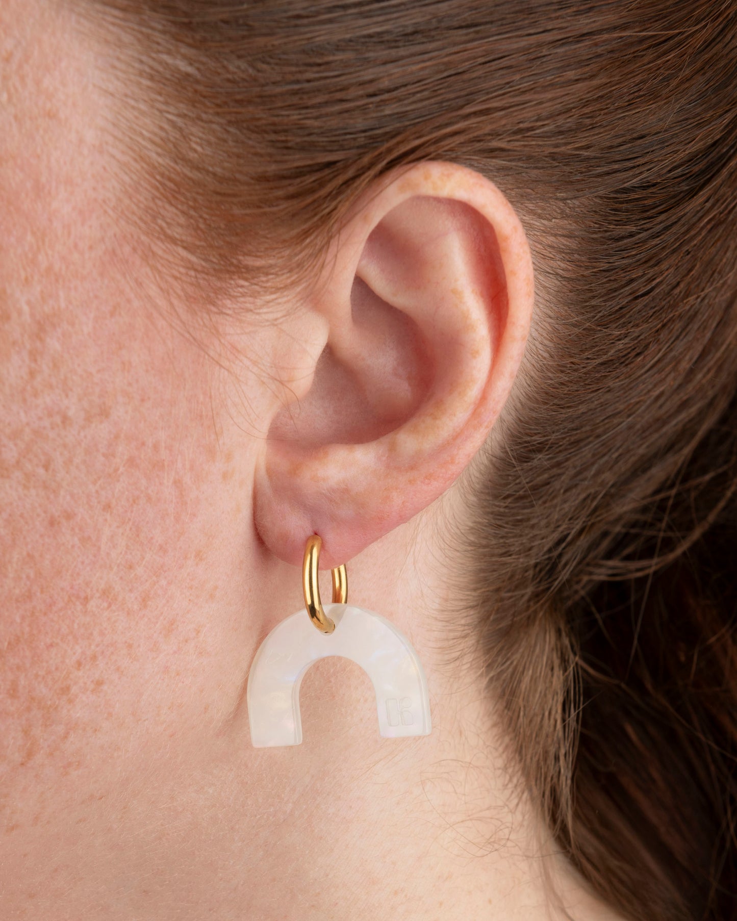 Boucles d'oreilles ARC EN CIEL - Irisé Blanc -