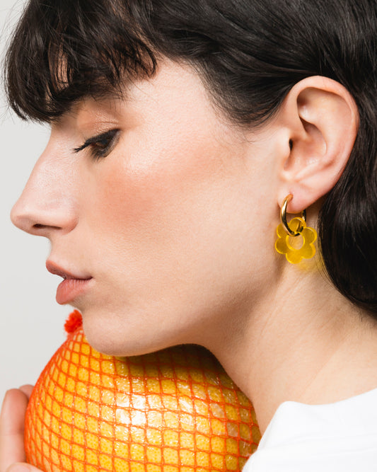 Boucles d'oreilles BABY FLEURETTE - Jaune -