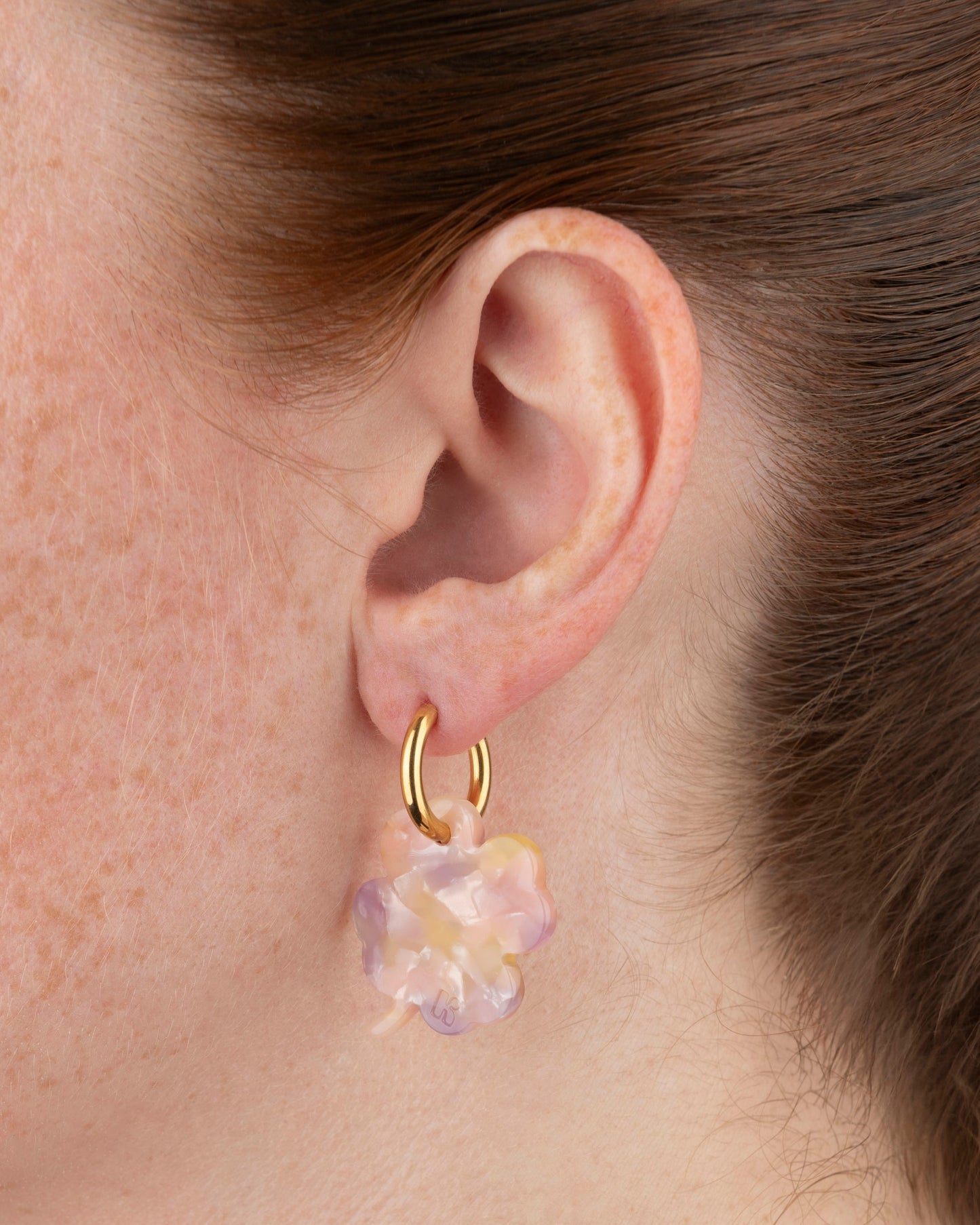 Boucles d'oreilles TRÈFLE - Rose Orangé -